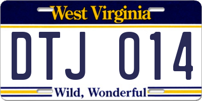 WV license plate DTJ014