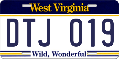 WV license plate DTJ019
