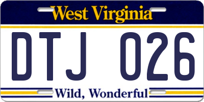 WV license plate DTJ026