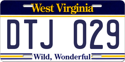 WV license plate DTJ029