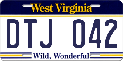 WV license plate DTJ042