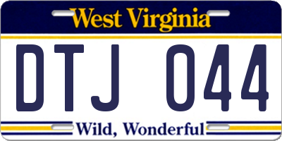 WV license plate DTJ044
