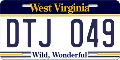 WV license plate DTJ049