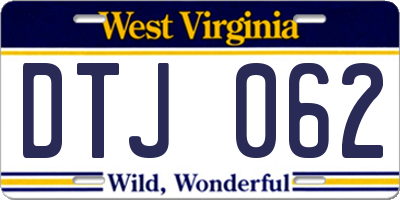 WV license plate DTJ062
