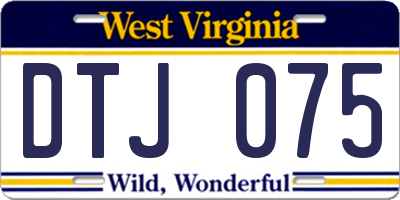 WV license plate DTJ075