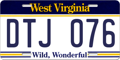 WV license plate DTJ076
