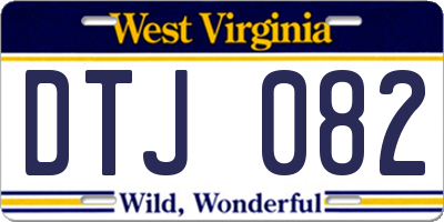 WV license plate DTJ082