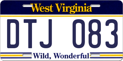 WV license plate DTJ083