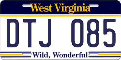 WV license plate DTJ085