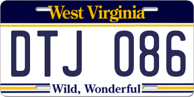 WV license plate DTJ086