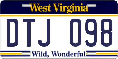WV license plate DTJ098
