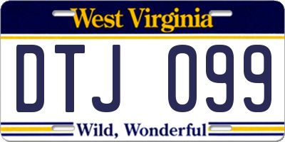 WV license plate DTJ099