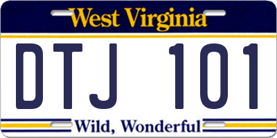WV license plate DTJ101