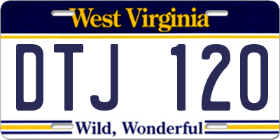 WV license plate DTJ120