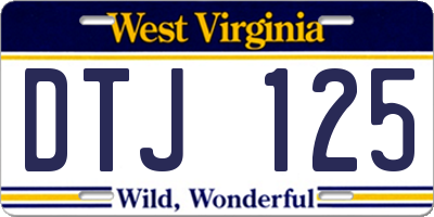 WV license plate DTJ125