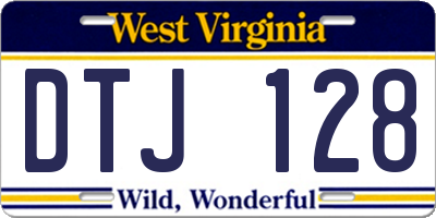 WV license plate DTJ128