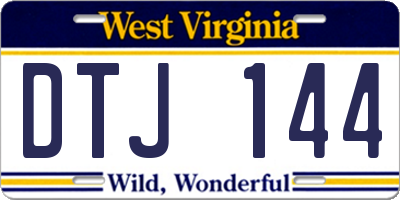 WV license plate DTJ144