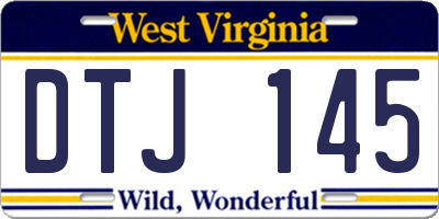 WV license plate DTJ145