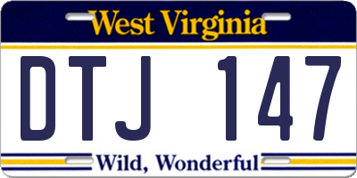 WV license plate DTJ147