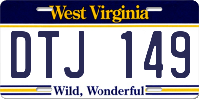WV license plate DTJ149