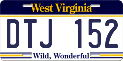 WV license plate DTJ152
