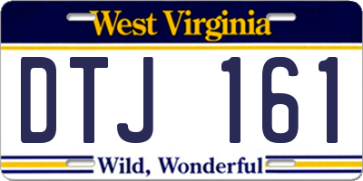 WV license plate DTJ161