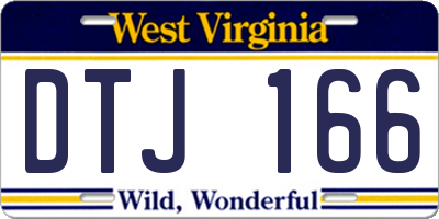 WV license plate DTJ166