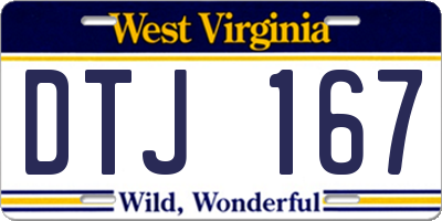 WV license plate DTJ167