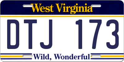 WV license plate DTJ173