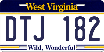 WV license plate DTJ182