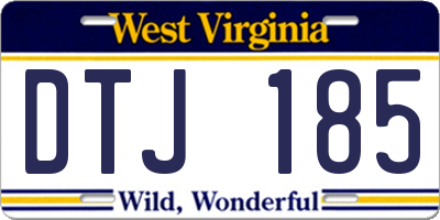 WV license plate DTJ185