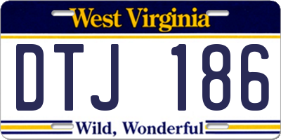 WV license plate DTJ186