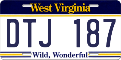 WV license plate DTJ187
