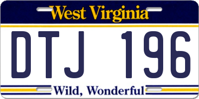 WV license plate DTJ196