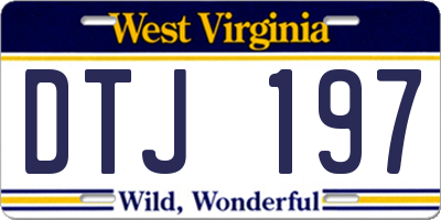 WV license plate DTJ197