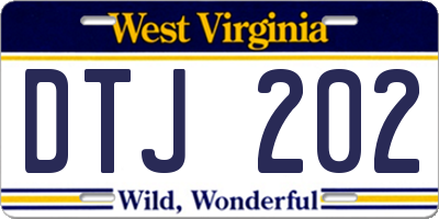 WV license plate DTJ202