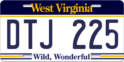 WV license plate DTJ225