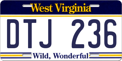 WV license plate DTJ236