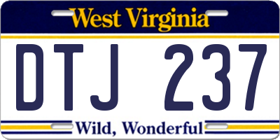 WV license plate DTJ237
