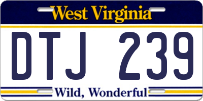 WV license plate DTJ239