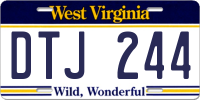 WV license plate DTJ244