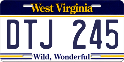 WV license plate DTJ245