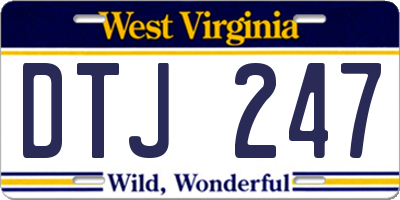 WV license plate DTJ247