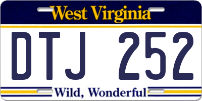 WV license plate DTJ252