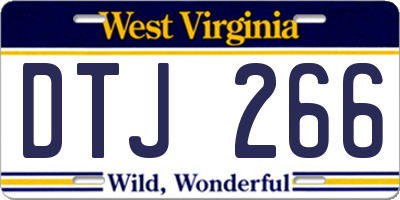 WV license plate DTJ266