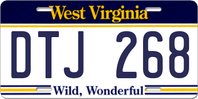 WV license plate DTJ268