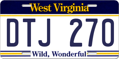 WV license plate DTJ270