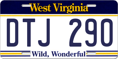 WV license plate DTJ290