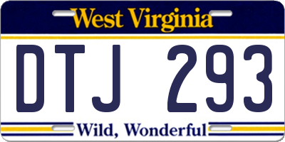 WV license plate DTJ293