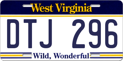 WV license plate DTJ296